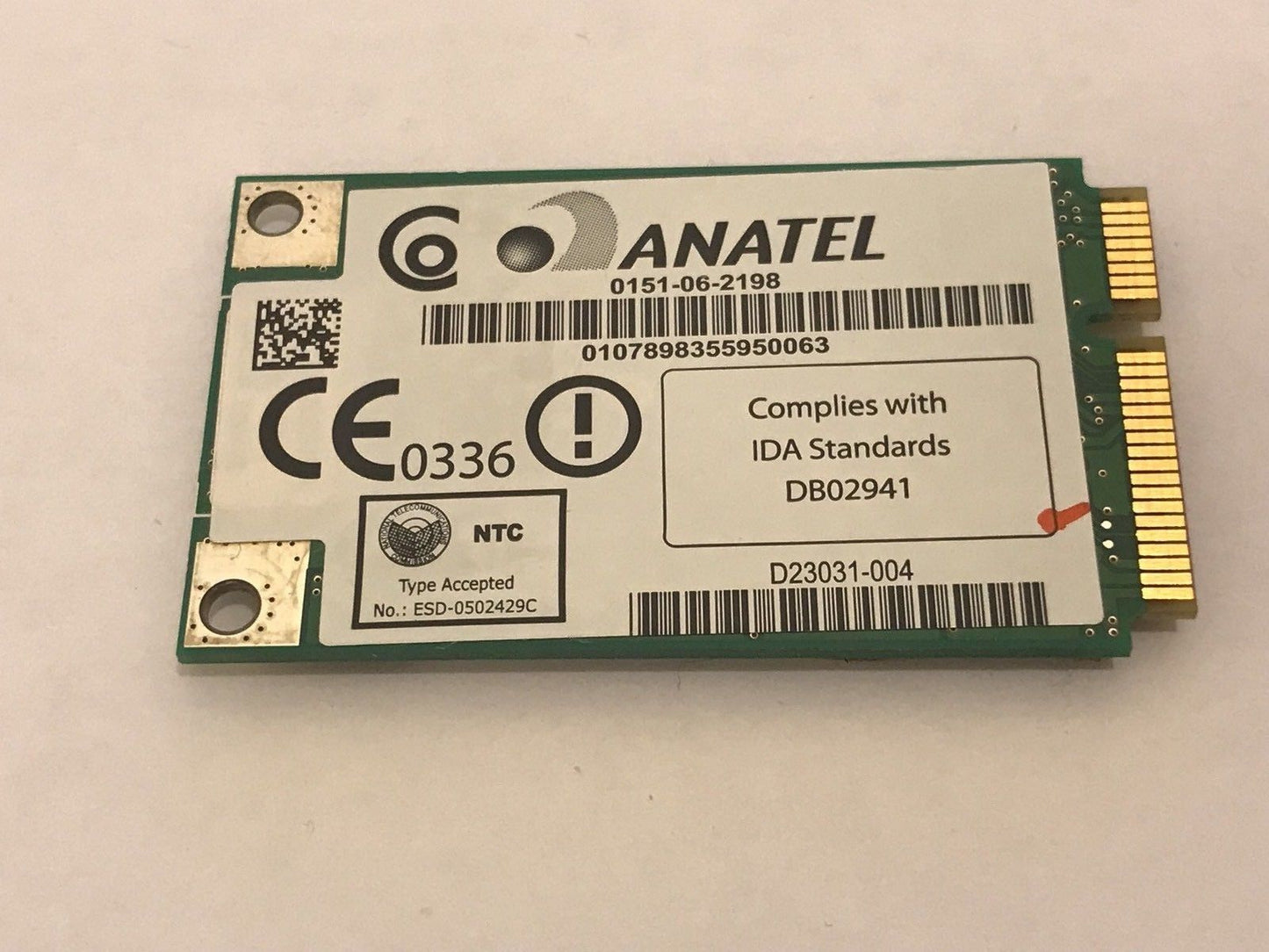 DELL LAPTOP WLAN WIRLESS PCB 0PC193 PC193 WIFI CARD