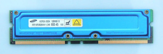 128MB Samsung non-ECC RDRAM PC800-45 800 Mhz MR16R0828AN1-CK8 RIMM Rambus Memory