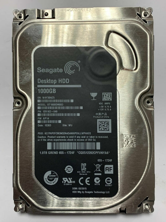 Apple Seagate ST1000DM003 1ER162-044  Hard Drive 1TB 3.5" HDD 655-1724G