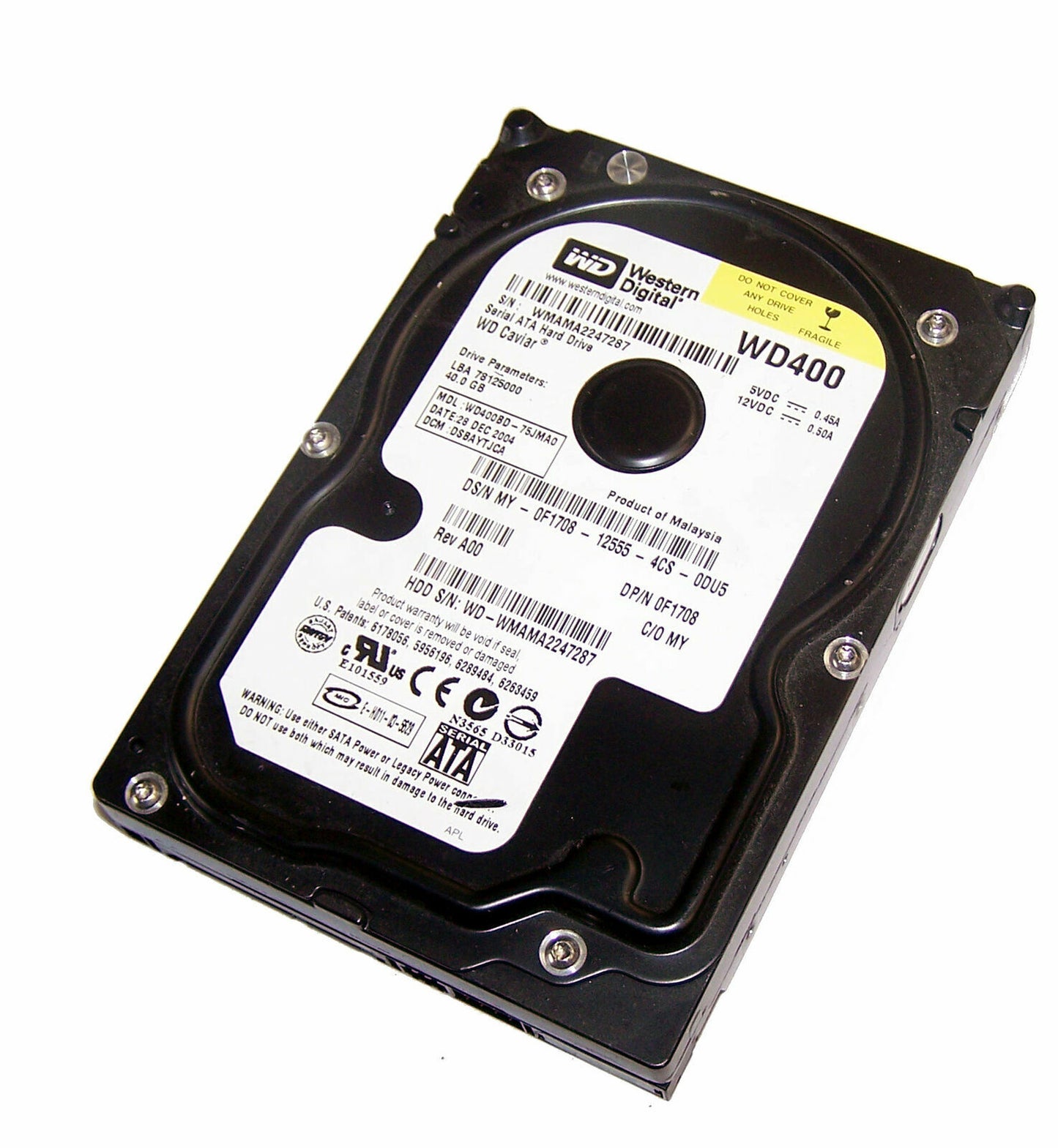 Dell F1708 WD WD400BD-75JMA0 40GB 7.2K 3.5" Caviar SATA HDD DCM HSCHYTJCH