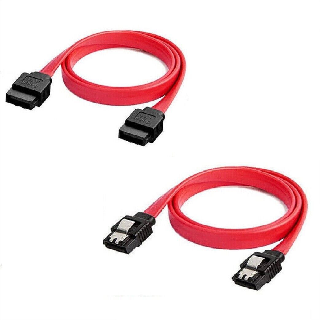 50cm Sata Cable Serial ATA  HDD Data Lead Red 26AWG With Clip Ends 26AWG