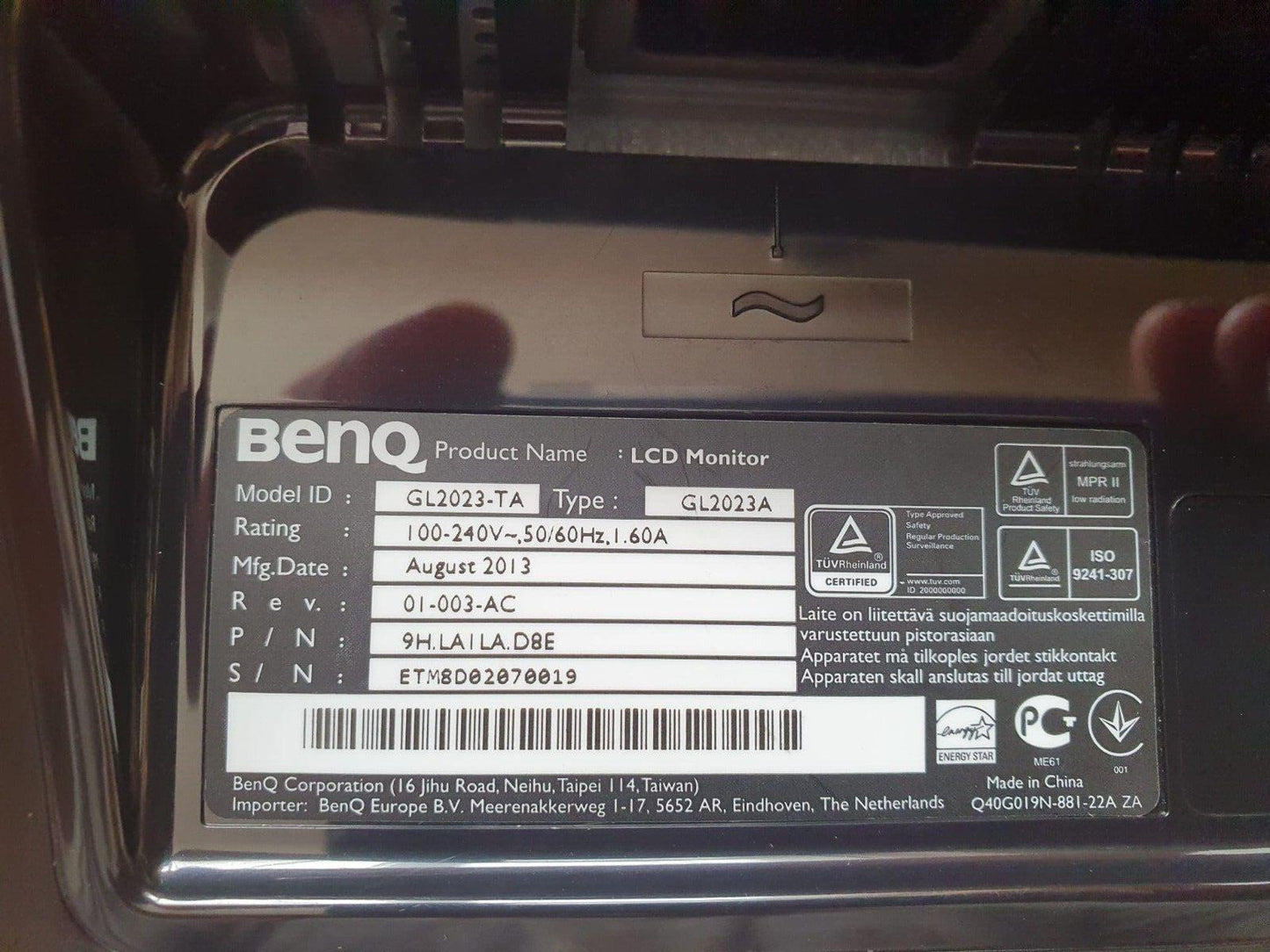 BenQ GL2023A 19.5" LED LCD VGA Monitor 1600 x 900 GL2023-TA NO STAND